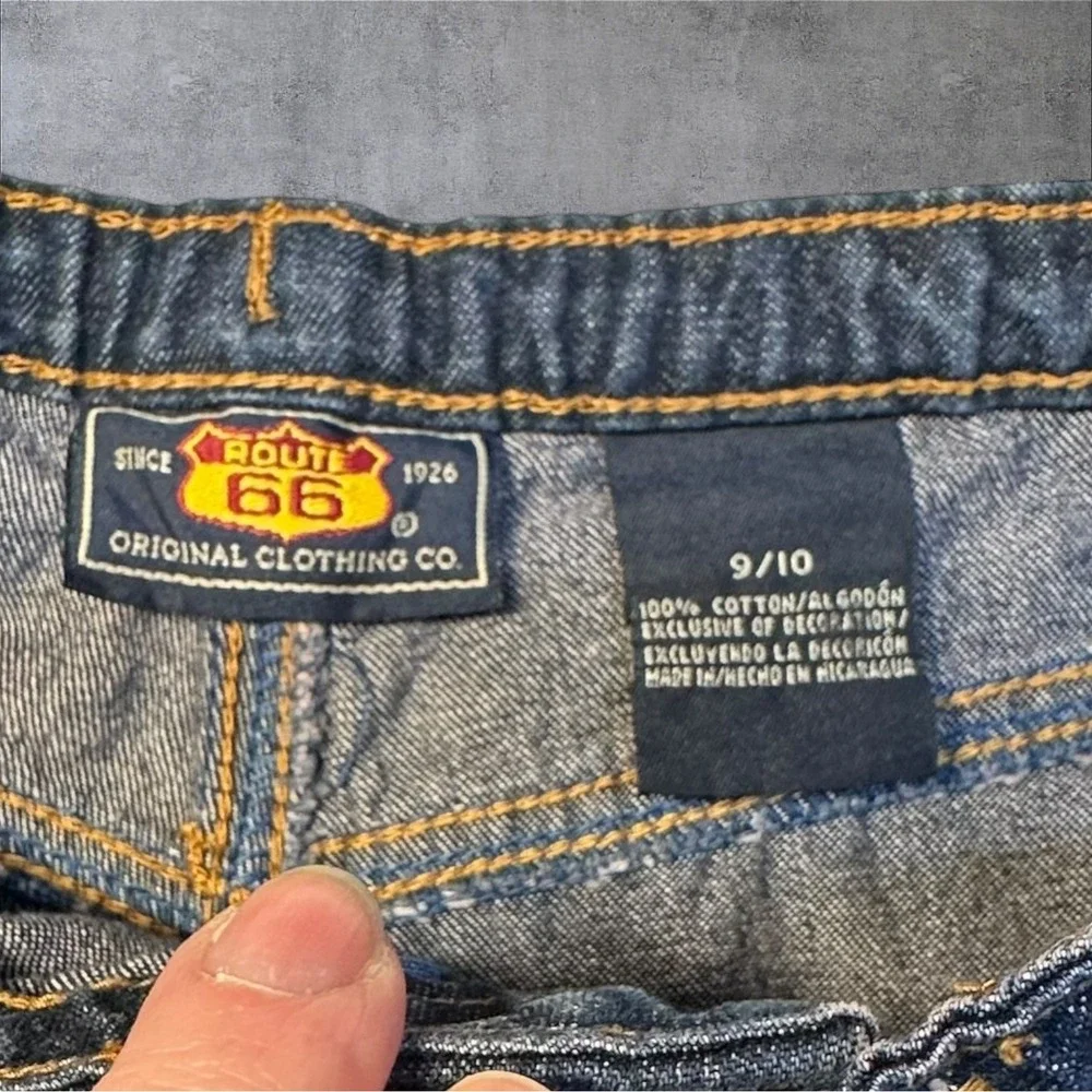 Route 66 Junior Denim Shorts Drawstring Elastic Waist‎ Cotton Size 9/10